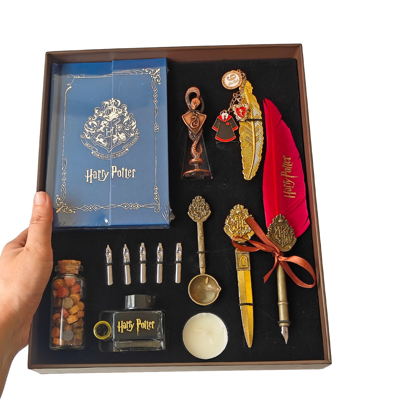 Harry Potter Quill & Wax Seal Luxury Gift Set (Slytherin) (Box size 29 x 24 cm)