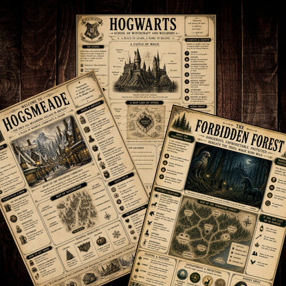 Harry Potter Dark Academia Posters - Set of 3 (13 x 19 inch each) (select from menu)