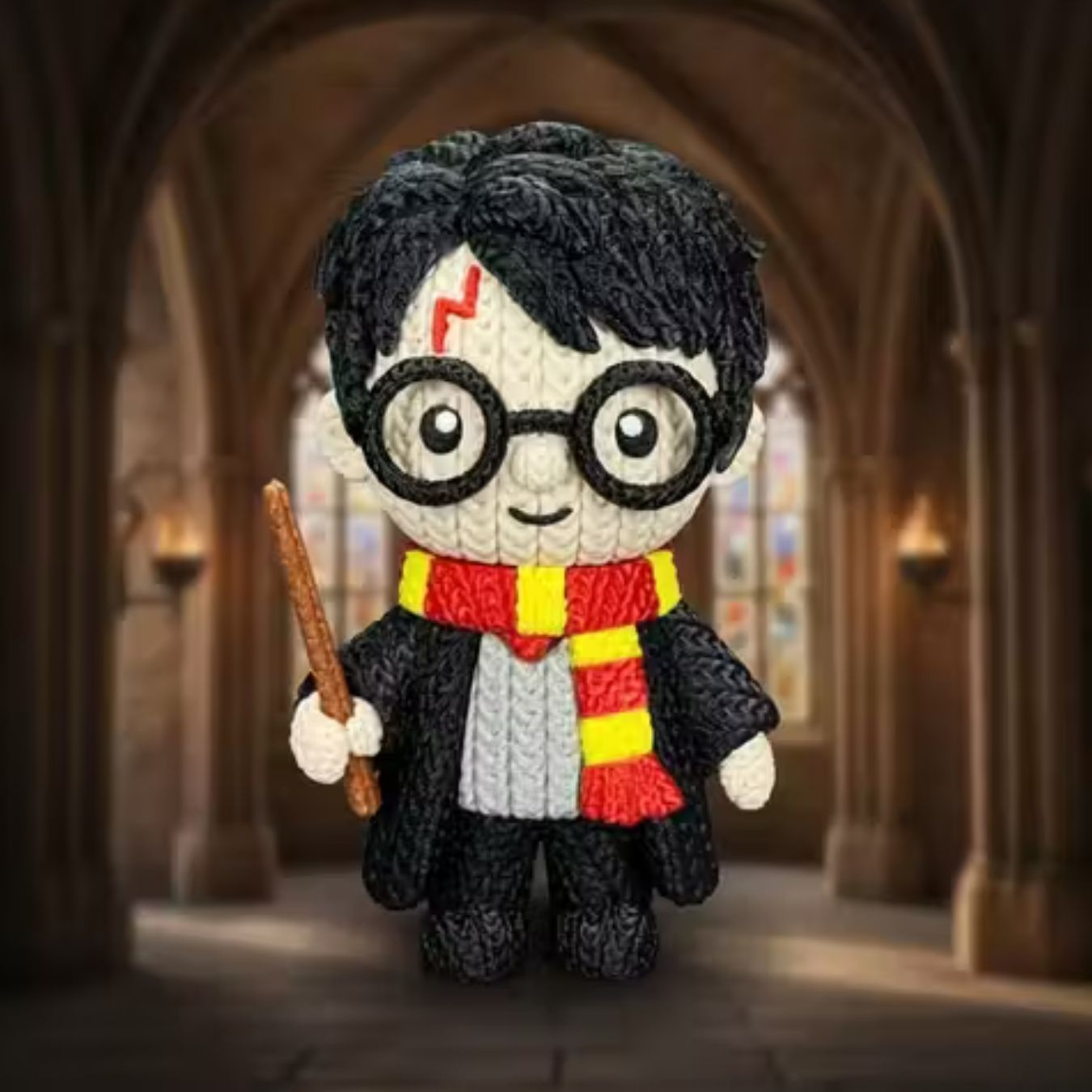 3d printed crochet knit style inspired harry potter figure 10 cm