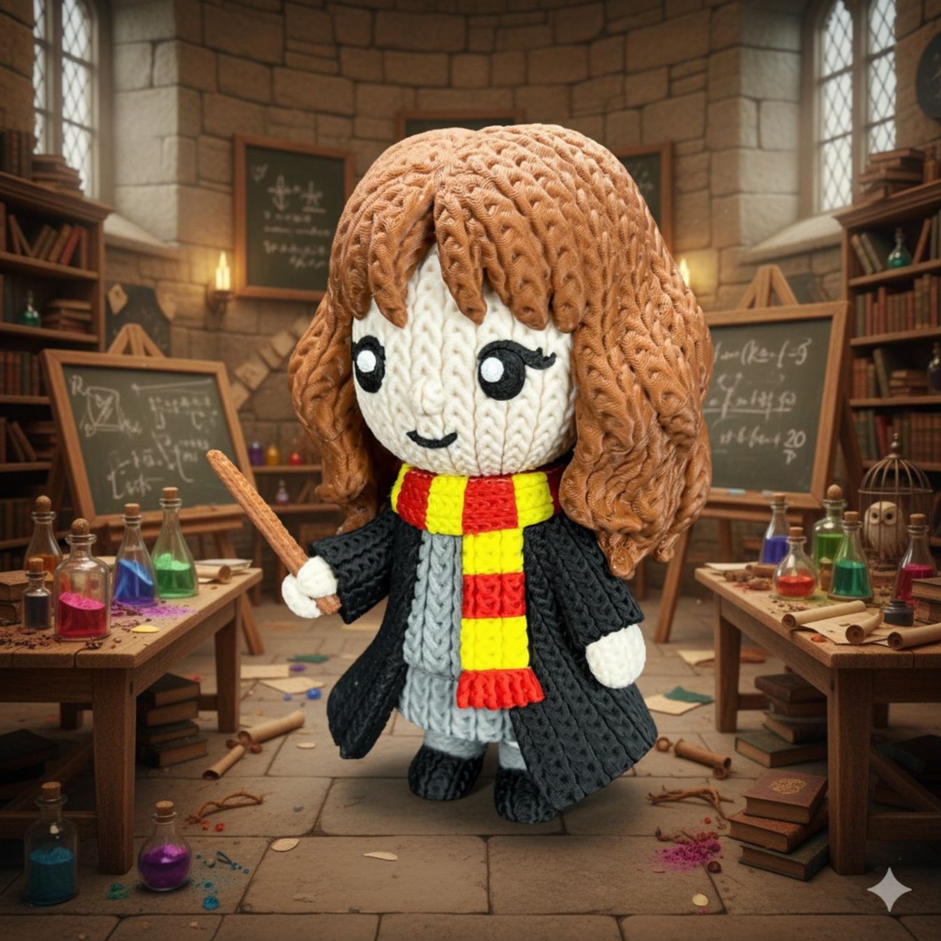 Harry Potter (select character) - Knitted effect figure (made of PVC, not yarn) (10 cm)