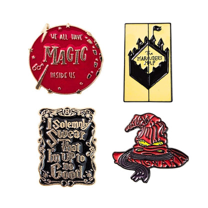 Harry Potter Brooch Enamel Brooch / Lapel Pins Set
