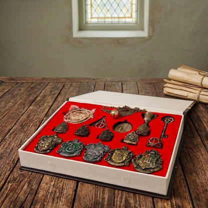 Harry Potter Artifact and Crest Pin Collector’s Box Set