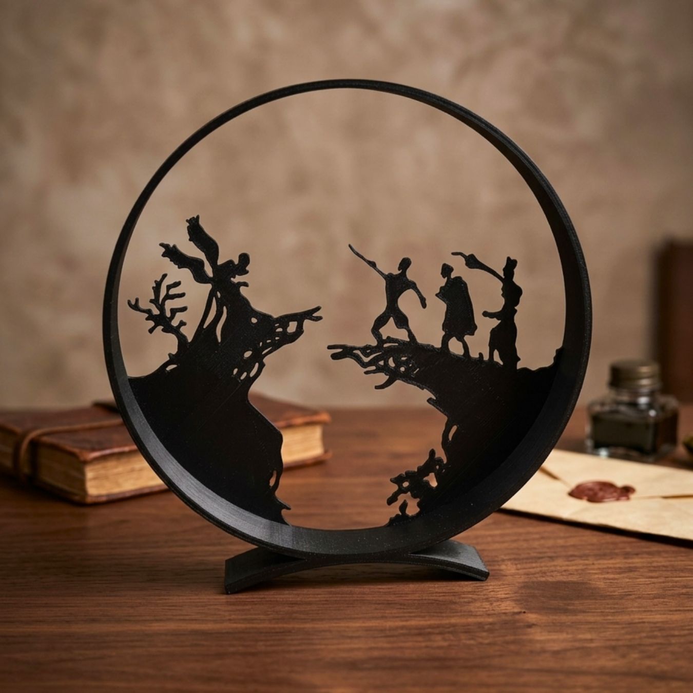 The Legend of the Three Brothers Silhouette - Diorama (12×12×2 cm)| Harry Potter