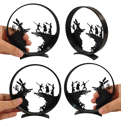 The Legend of the Three Brothers Silhouette - Diorama (12×12×2 cm)| Harry Potter