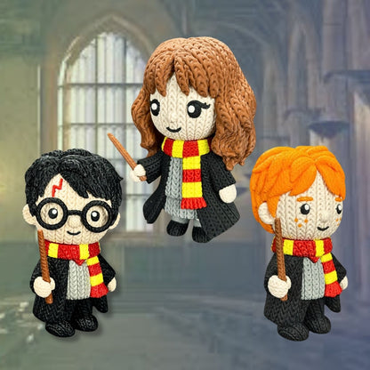 Harry Potter (select character) - Knitted effect figure (made of PVC, not yarn) (10 cm)