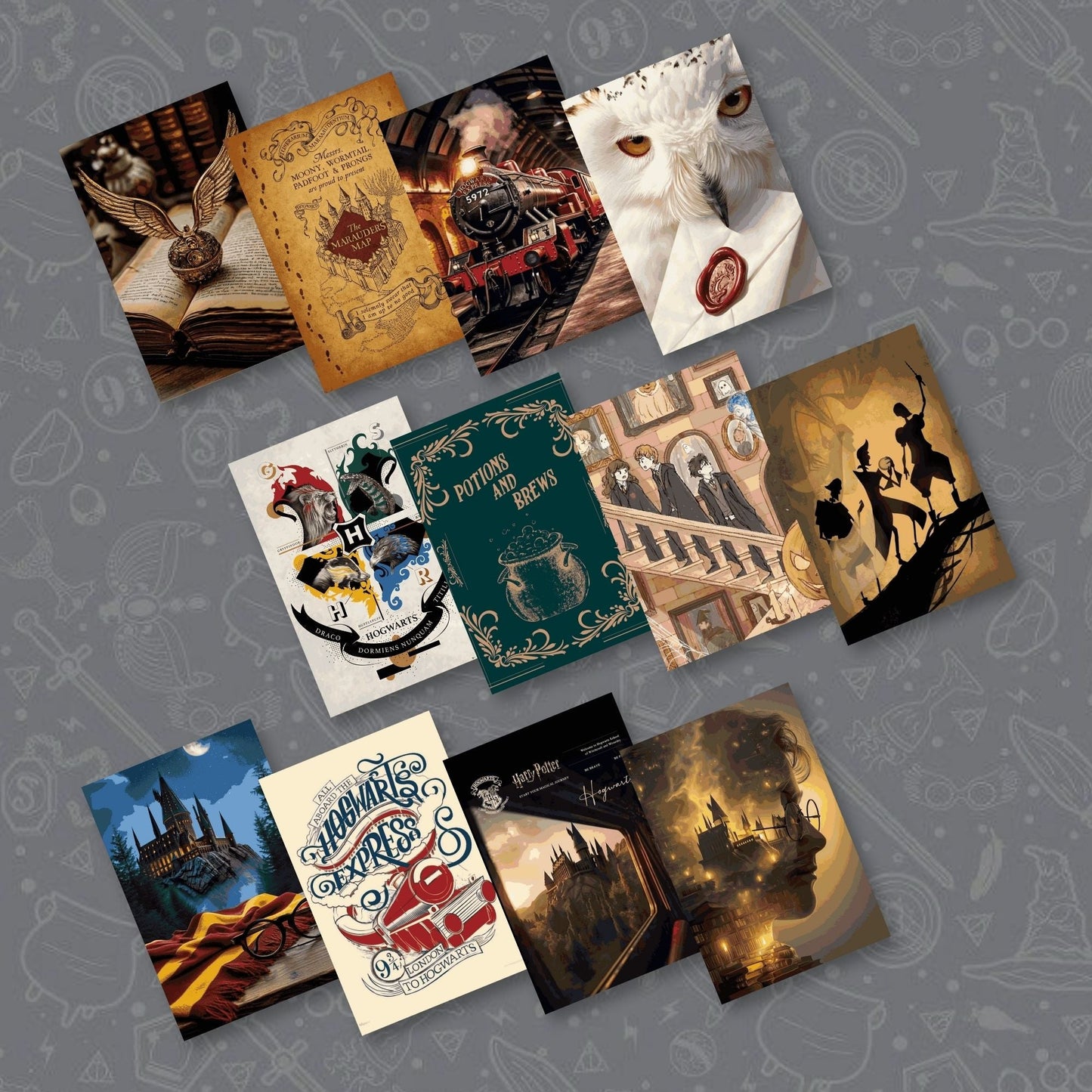 Harry Potter Postcard/ Collage Set (4"x6", 300 gsm, premium card-paper) - Set of 54