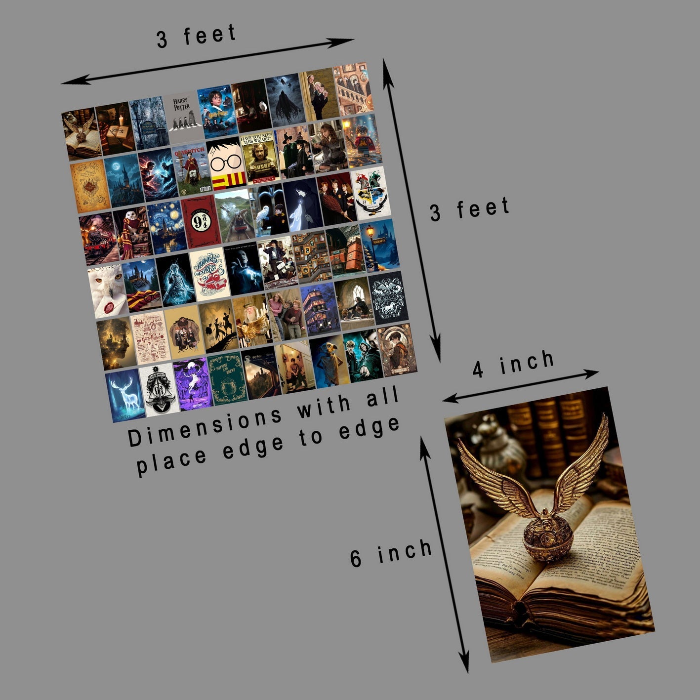 Harry Potter Postcard/ Collage Set (4"x6", 300 gsm, premium card-paper) - Set of 54