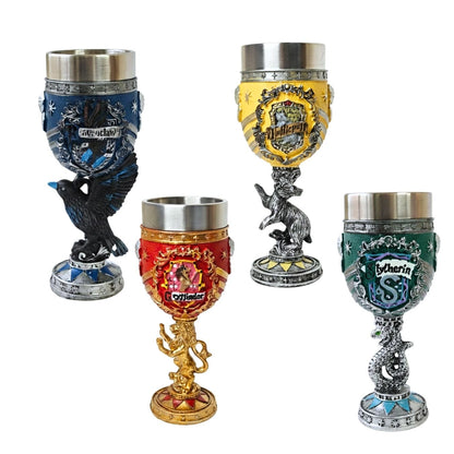 Hogwarts House Goblets (20*9 cm)- Resin with inner steel cup | Harry Potter  (select variant from menu)
