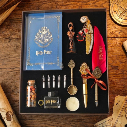 Harry Potter Quill & Wax Seal Luxury Gift Set (Slytherin) (Box size 29 x 24 cm)