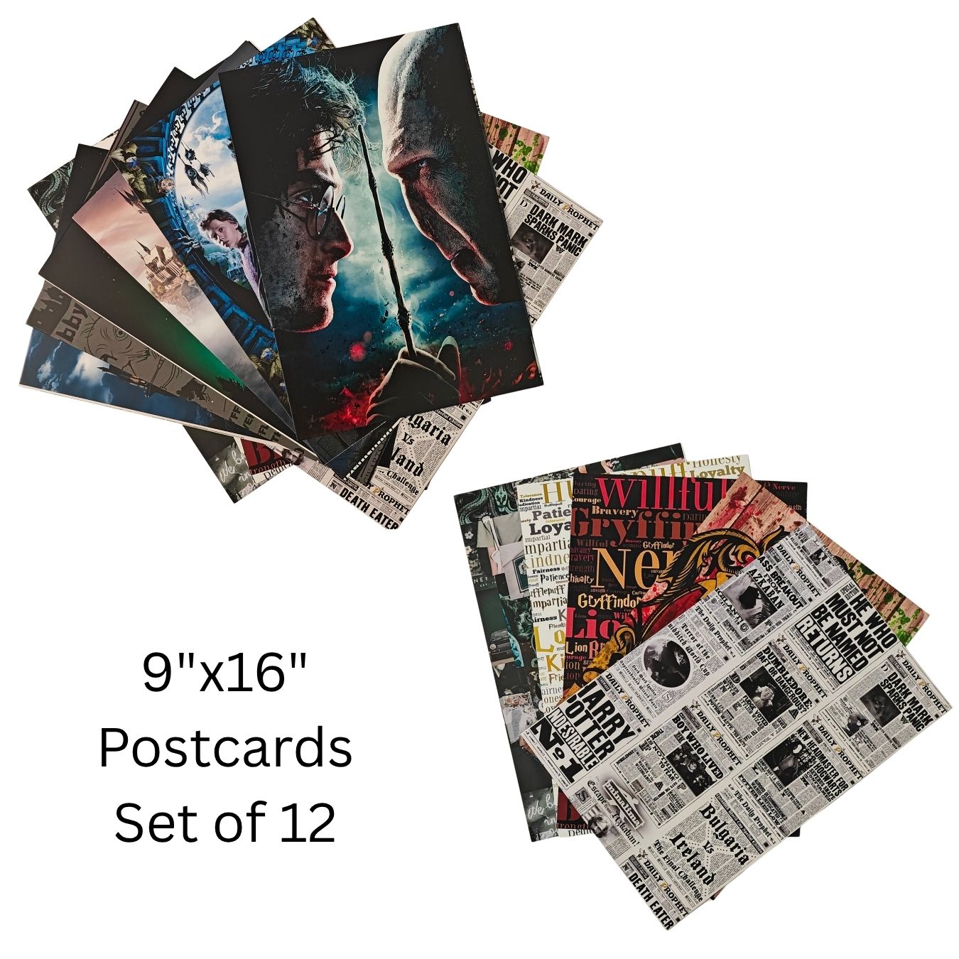 Harry Potter Postcards (9"x6"), 300 gsm thick premium card-paper) - Set of 12